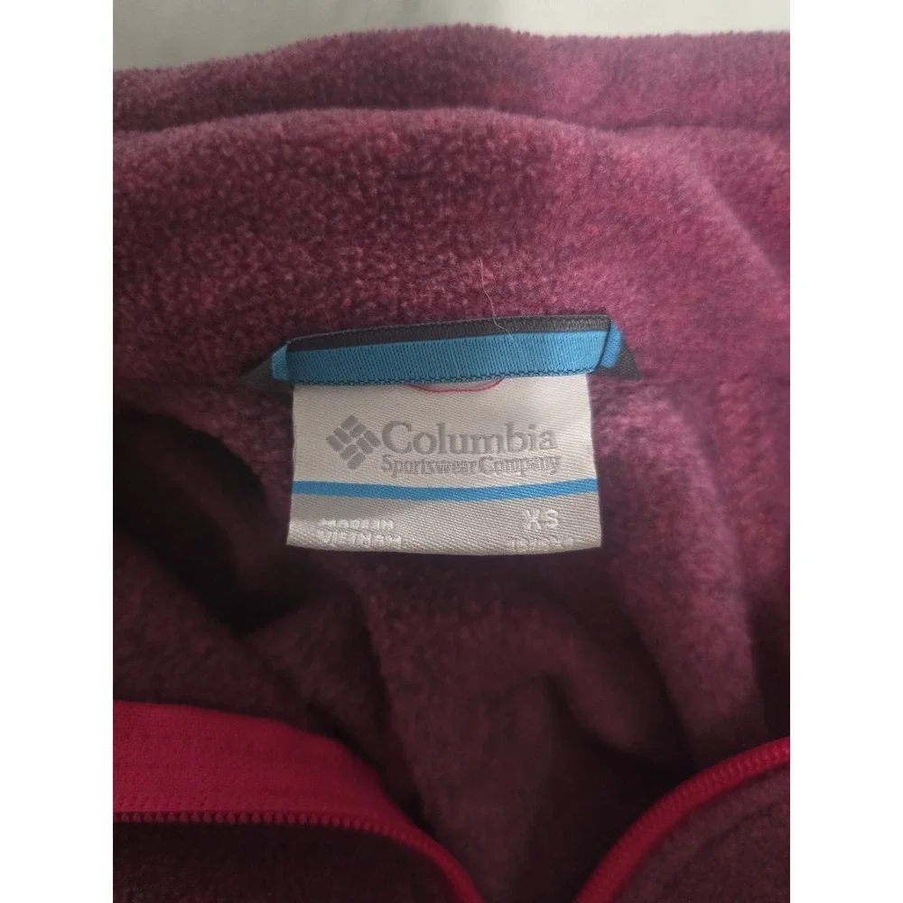 Columbia Fleece Jacket Girls XS (5/6X) Pink Purple Full Zip